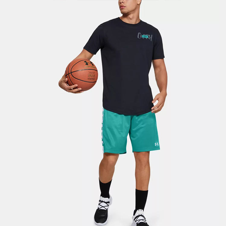 Under Armour Wordmark Basketball Shorts Men’s Green Moderate Straight Fit Pants