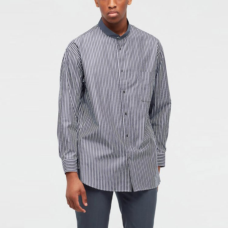 Мужская рубашка UNIQLO Jil Sander (темно-синяя в полоску) — фото 4