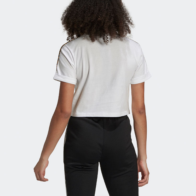 Женские футболка adidas originals Cropped Tee T (белый) — фото 3