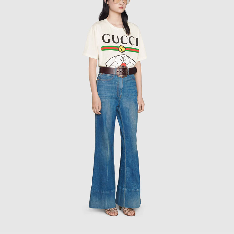 Женская футболка Gucci x Doraemon (слоновая кость) — фото 6