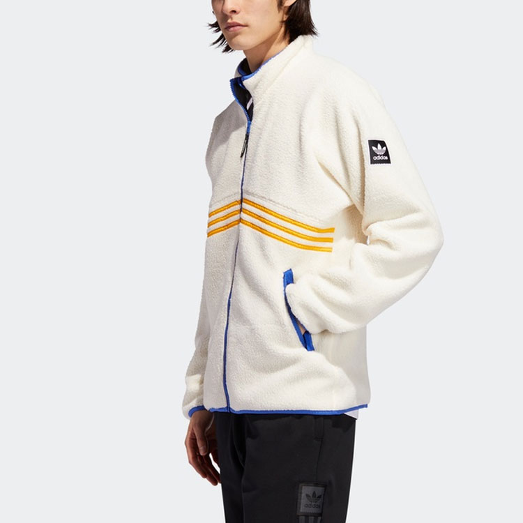 Мужская куртка adidas originals sherpa Full Zip (белая) — фото 6