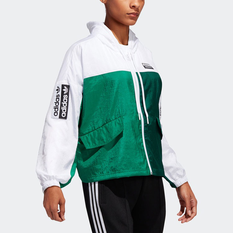 Женская куртка adidas originals (зелено-белая) — фото 5