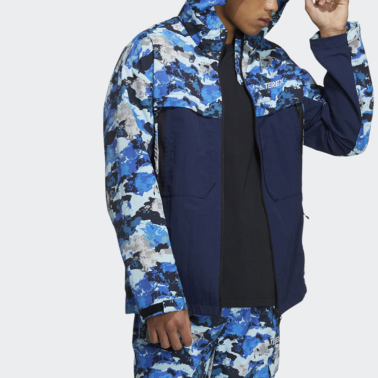 Мужская куртка adidas Terrex Festiv Aop Wb (синяя) — фото 4