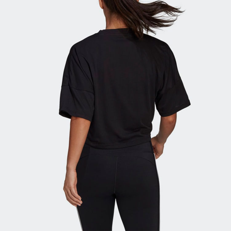 Женская футболка adidas Cropped Tee W (черная) — фото 6