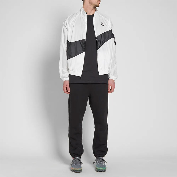Мужские куртка Nike Lab Heritage Jacket White Black BIG SWOOSH (бело-черная) — фото 2