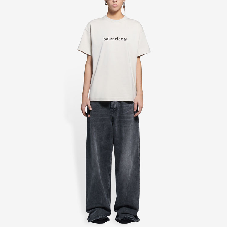 Футболка Balenciaga Logo (серая) — фото 6