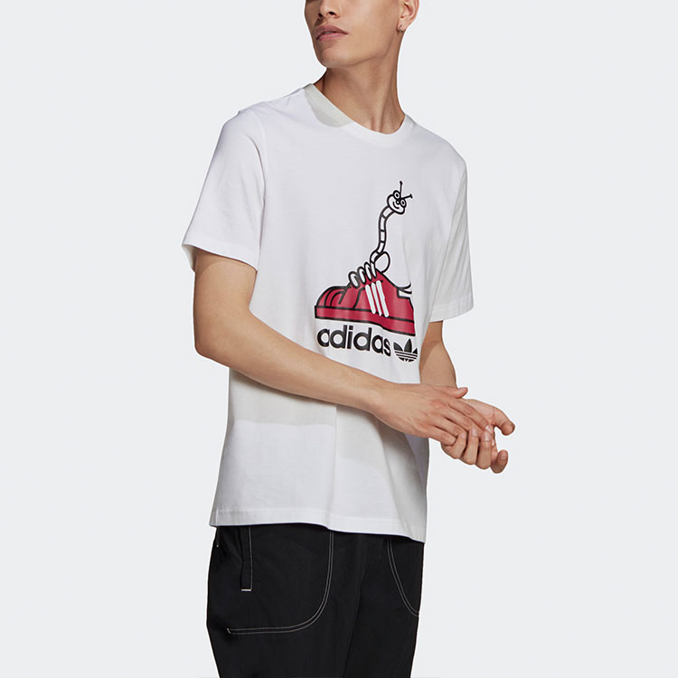 Мужская футболка adidas Worm Tee (белая) — фото 4