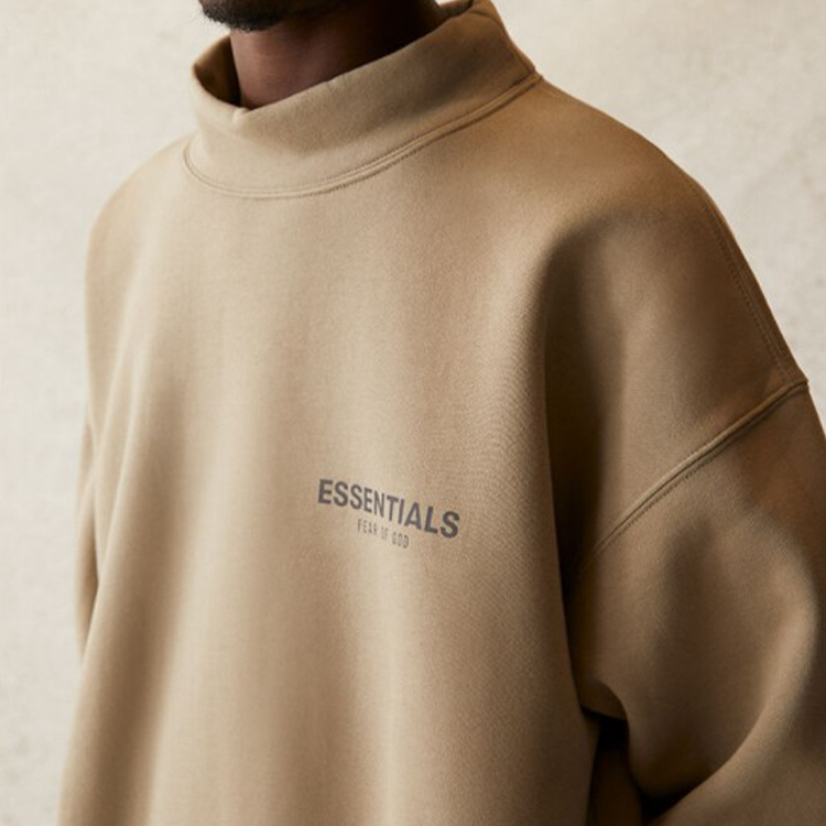 Худи Fear of God Essentials SS21 Pull-Over Mockneck Moss Logo (зеленая) — фото 6