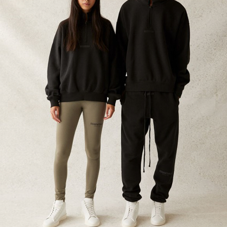 Худи Fear of God Essentials SS21 Mockneck Half Zip (черное) — фото 3