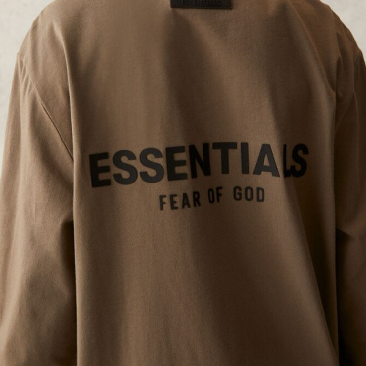 Худи Fear of God Essentials SS21 Long Sleeve Tee Taupe (серо-коричневый) — фото 6
