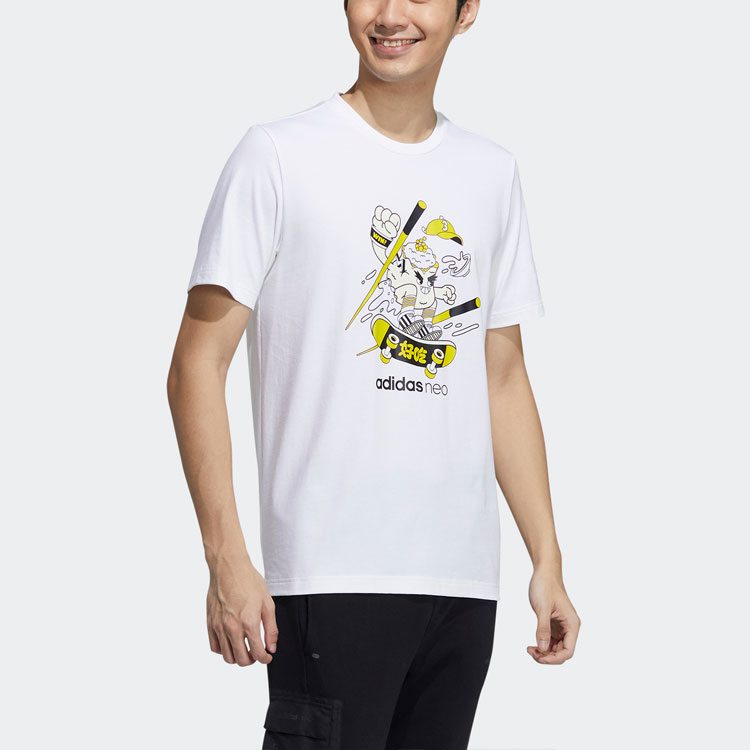 Мужская футболка adidas neo (белая) — фото 4