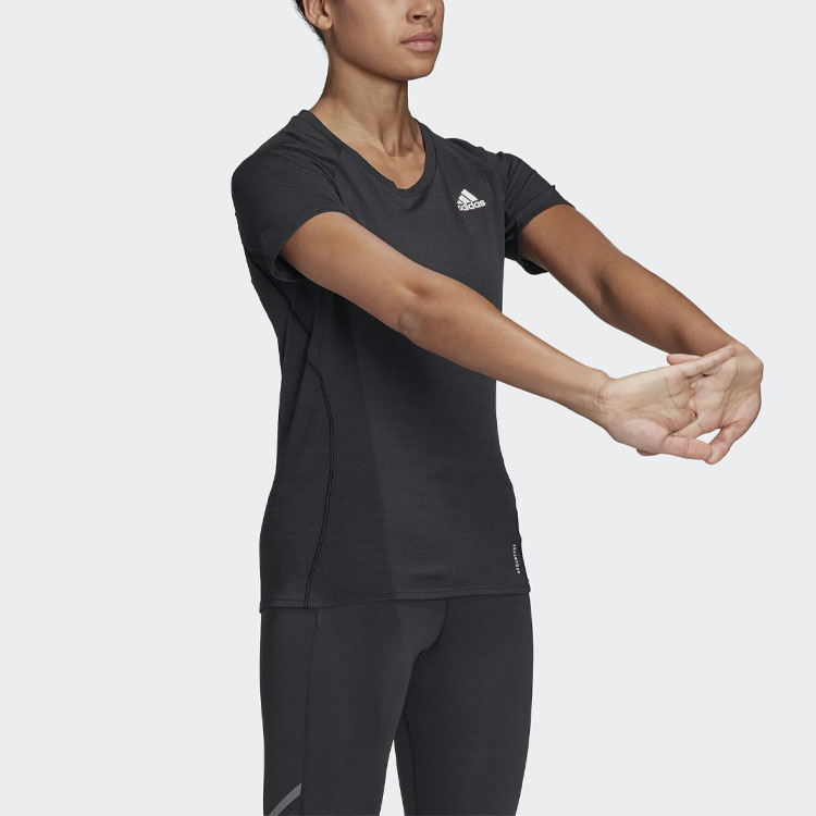Женские футболка adidas adi runner tee (черная) — фото 5