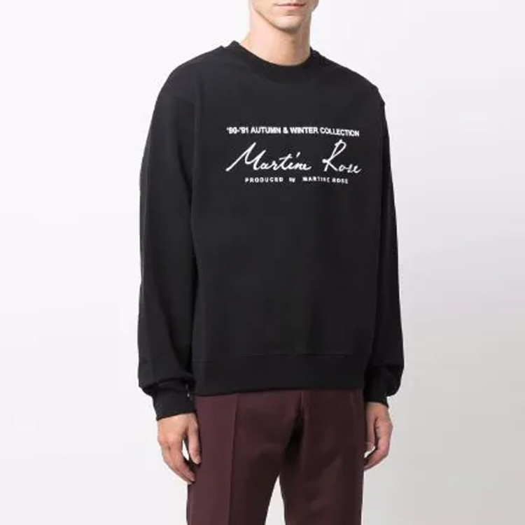 Мужское худи Martine Rose Logo Hoodie (черное) — Черный — фото 3
