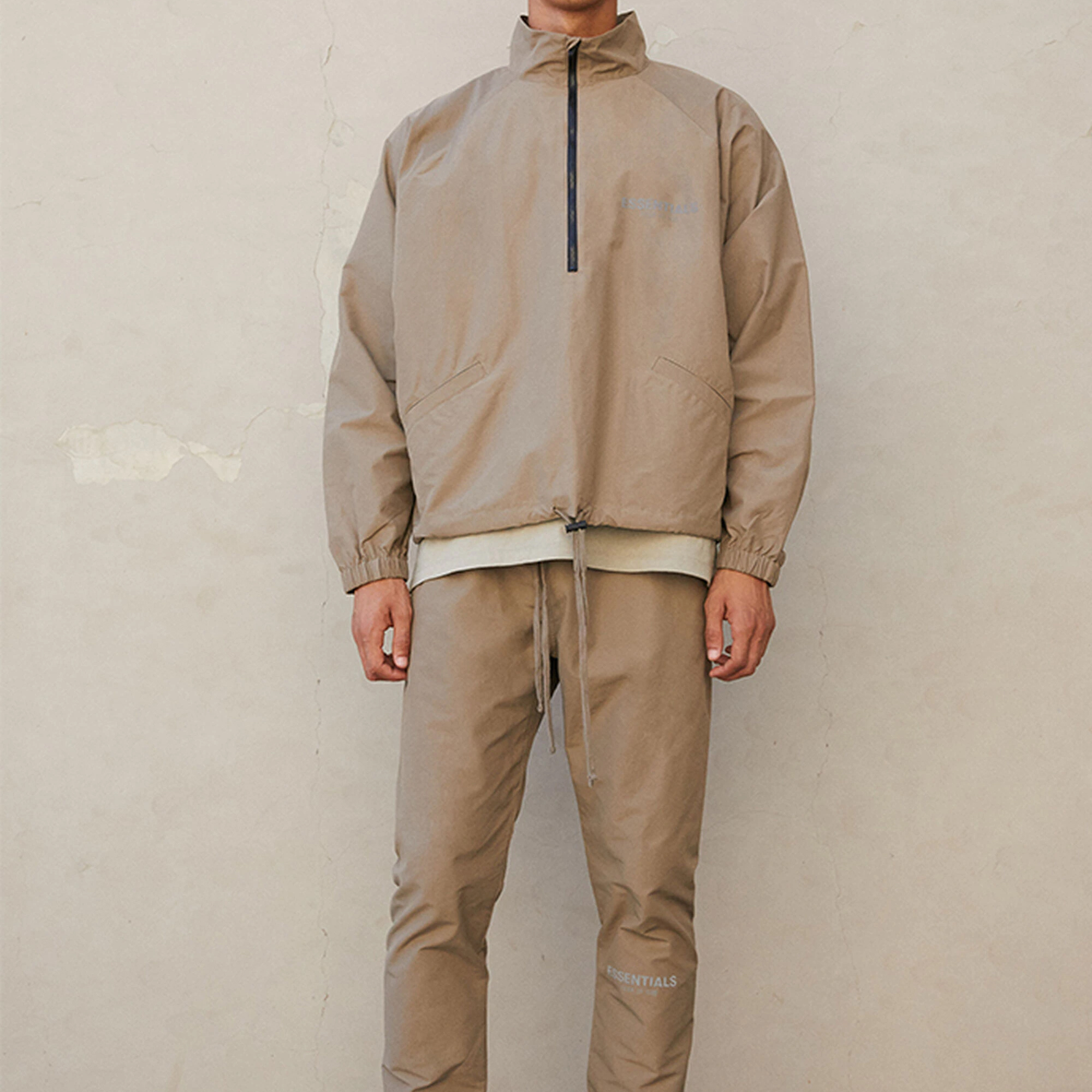 Fear of God Essentials FW21 Half Zip Track Jacket Harvest Logo  