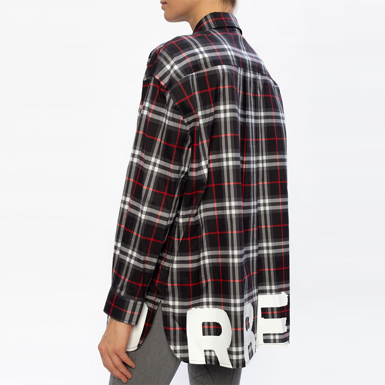 Женские рубашка Burberry SS21 Logo (красный) — фото 4