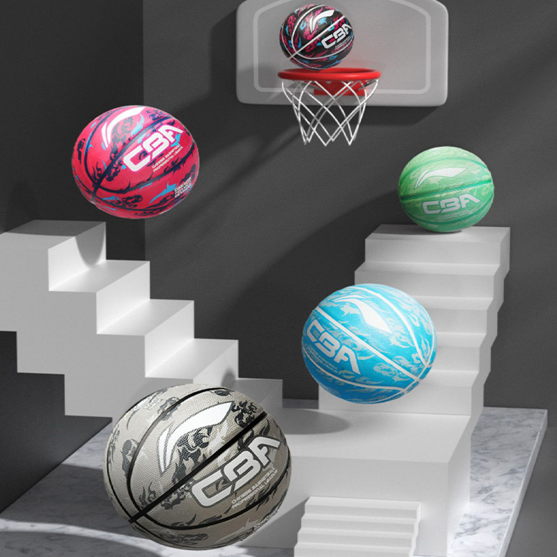 Li Ning Rubber Basketball Rose Red Black Size 5 Training Kids’ China Mainland Version