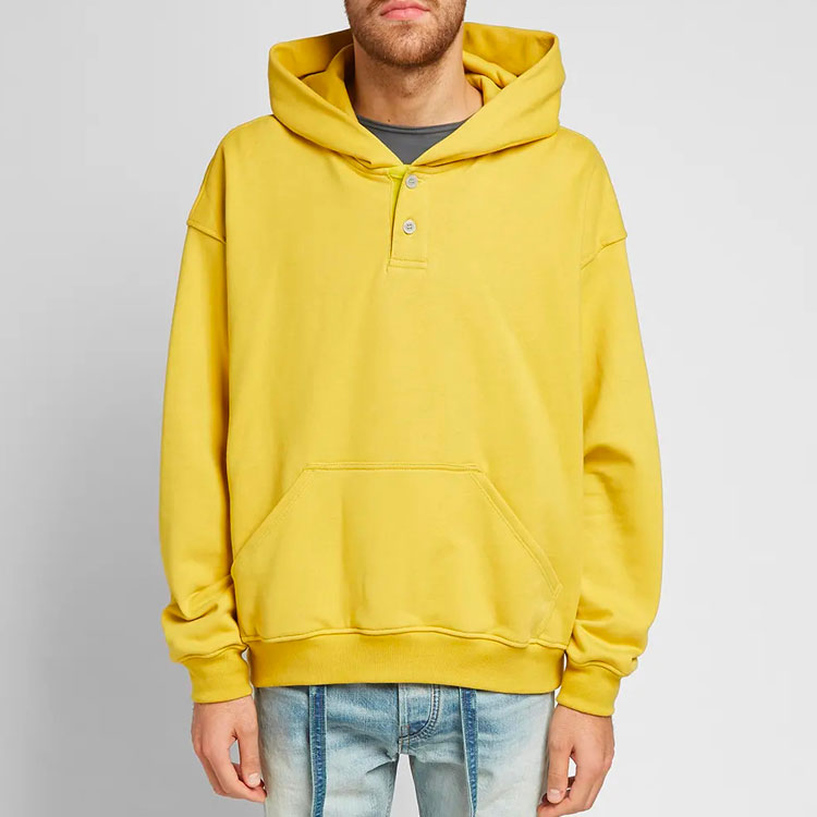худи Fear of God Essentials FW19 Everyday Henley Hoodie (желтый) — фото 4