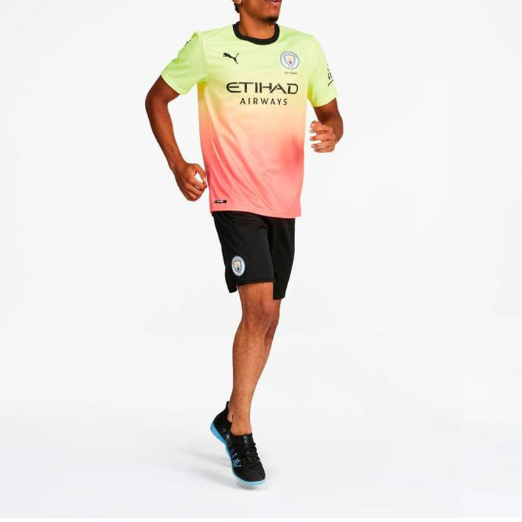 Мужская футболка PUMA Manchester City 19/20 (розово-желтая) — фото 5