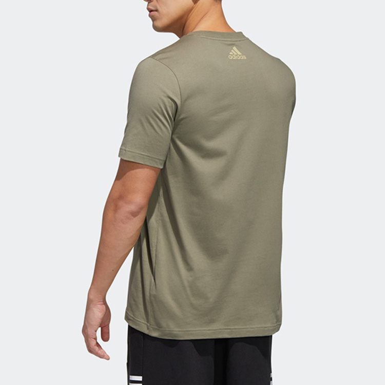 Мужская футболка adidas M E BR T (зеленая) — фото 4