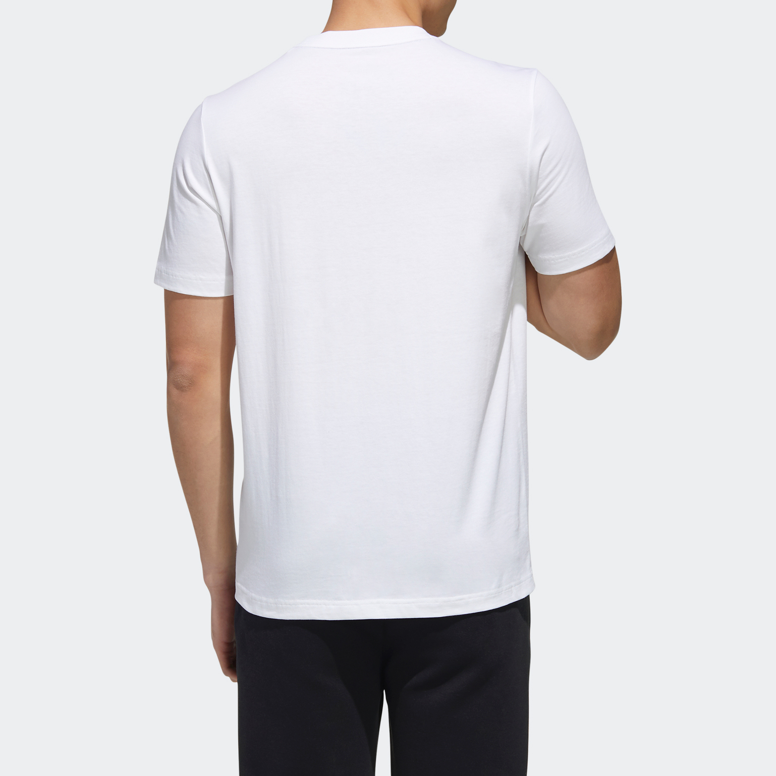 Мужская футболка adidas neo M ESNTL LOGO T (белая) — фото 4