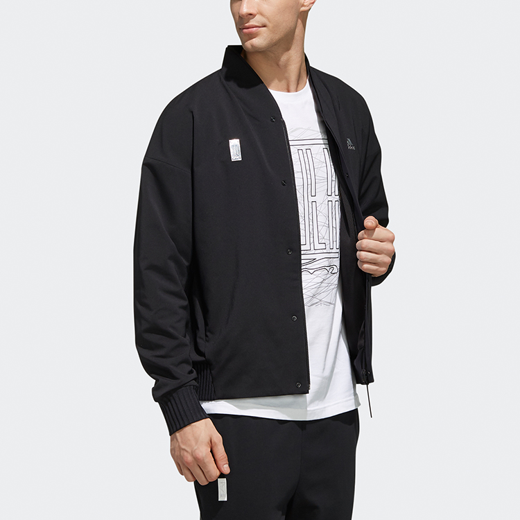 Мужская куртка adidas Wj Jkt Warm logo (черная) — фото 5