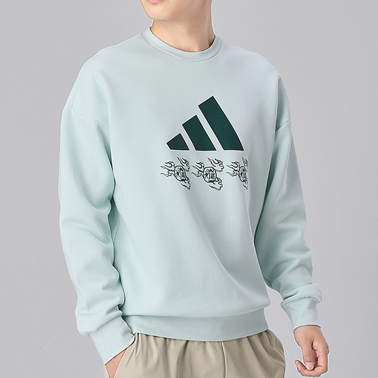 Мужская худи adidas logo (зеленый) — фото 4