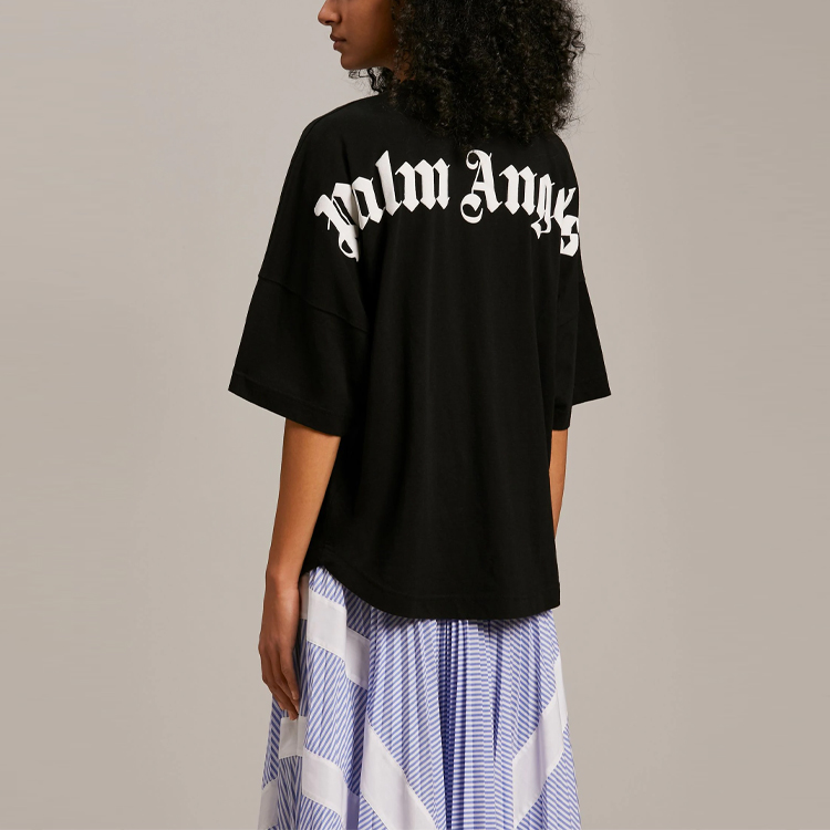 Женская футболка PALM ANGELS SS21 Oversized Tee (черная) — фото 6