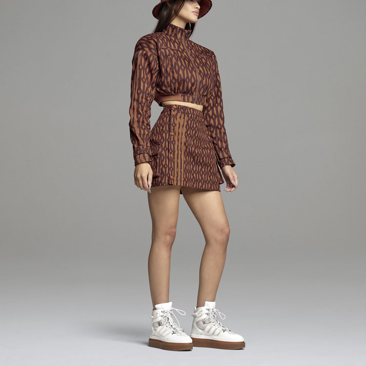 Женская юбка adidas originals x Ivy Park (коричневая) — фото 4