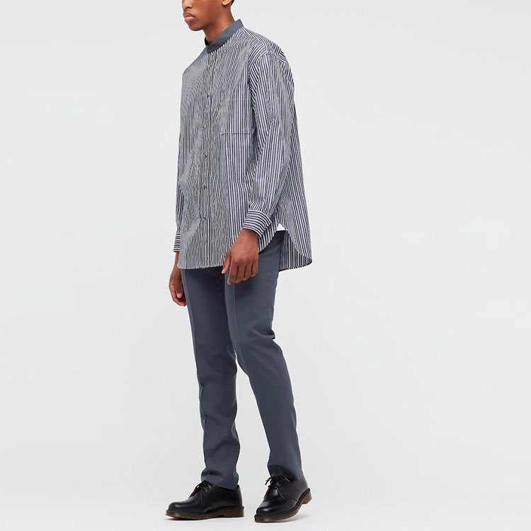 Мужская рубашка UNIQLO Jil Sander (темно-синяя в полоску) — фото 5