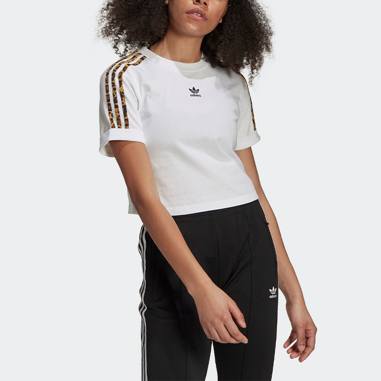 Женские футболка adidas originals Cropped Tee T (белый) — фото 2