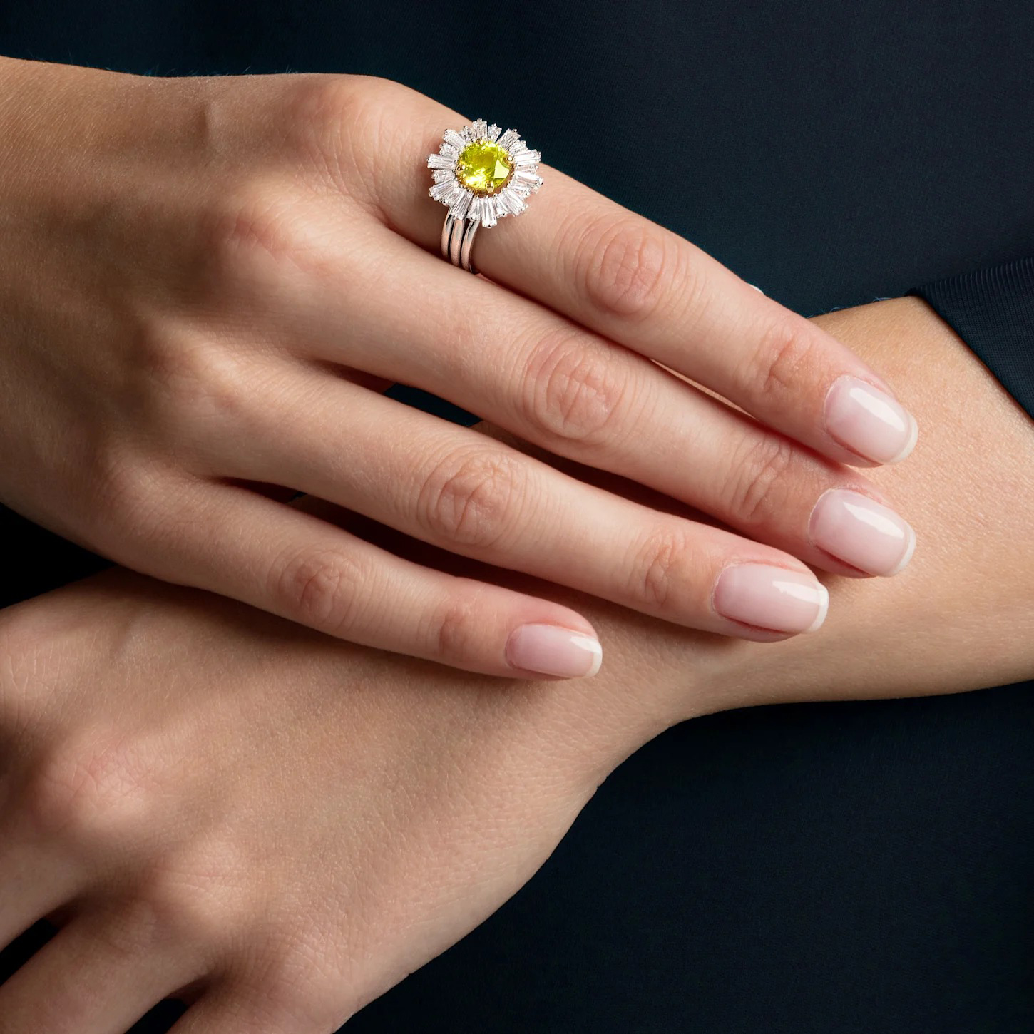 Женское кольцо Swarovski Sunshine (серебристое) — фото 4