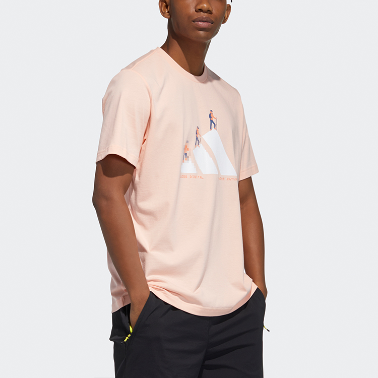 Футболка adidas T (кораллово-розовая) — фото 6