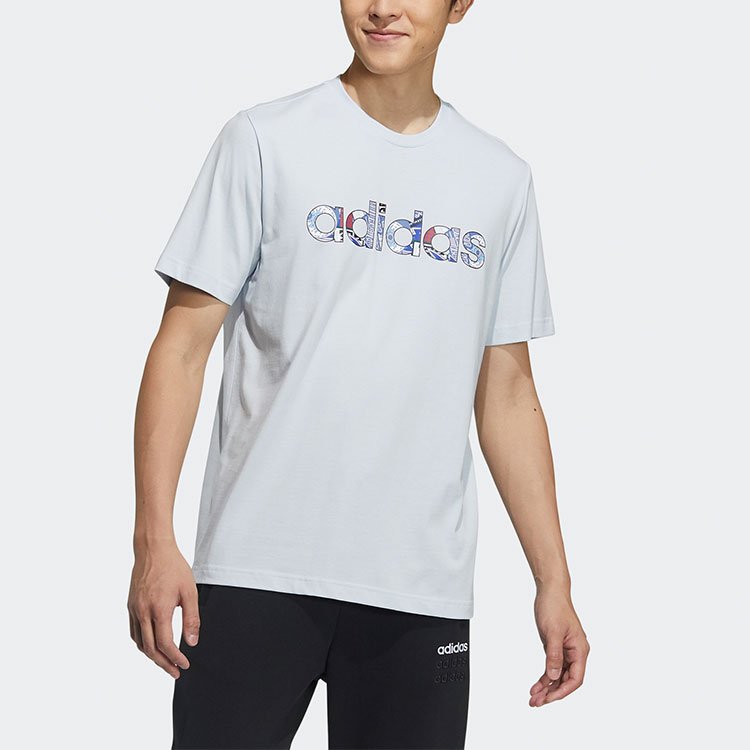Мужская футболка adidas Neo Logo (синяя) — фото 2