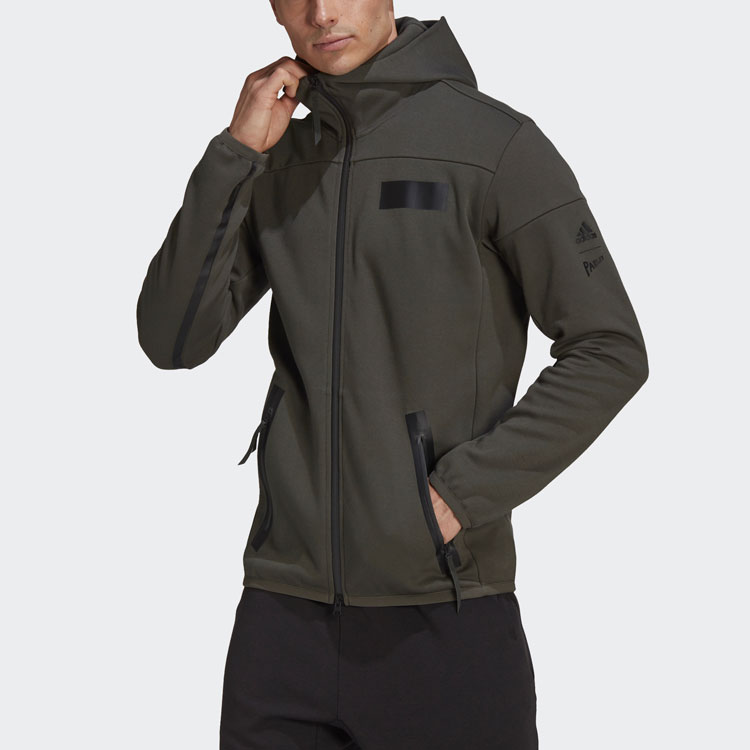 Мужская куртка adidas M Hood Parley (коричневая) — фото 2