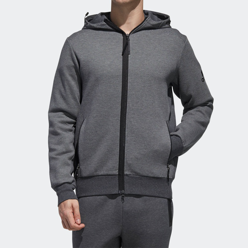 Мужская куртка adidas Htt Double Knit (серая) — фото 3