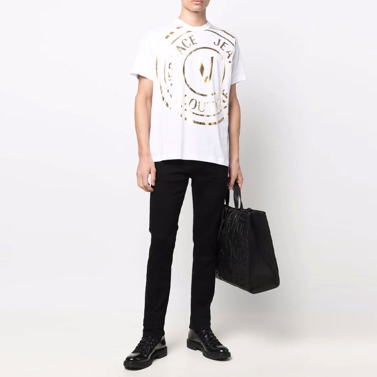 Мужская футболка Versace JEANS COUTURE SS22 LogoT (белый) — фото 3