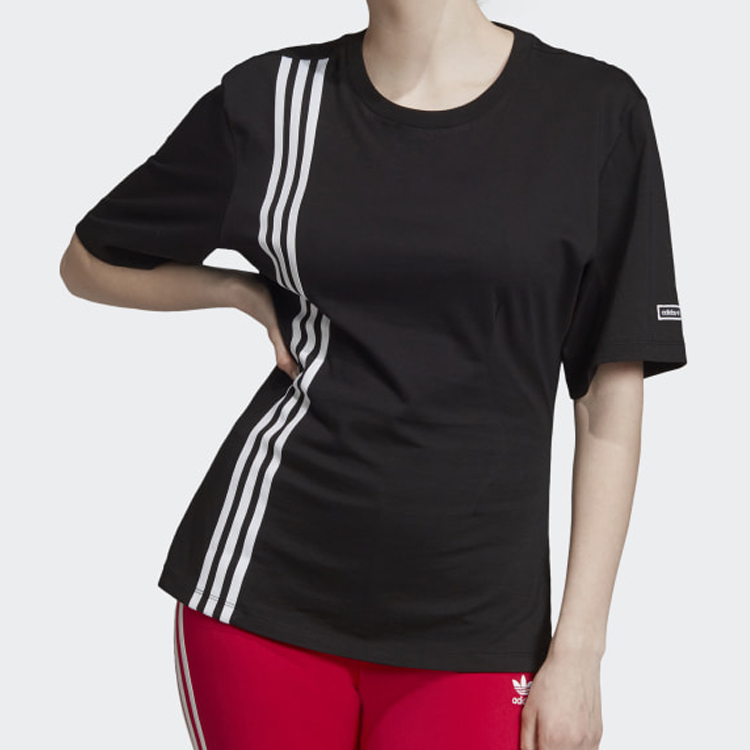 Женская футболка adidas originals Retro Stripe (черная) — фото 3