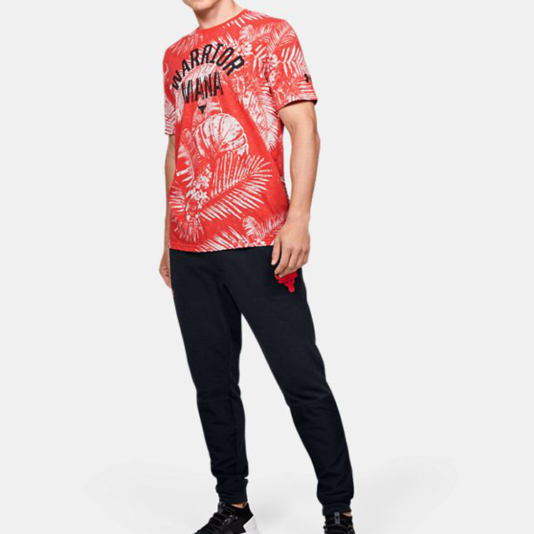 Мужская футболка Under Armour Project Rock Aloha camo (красная) — фото 6