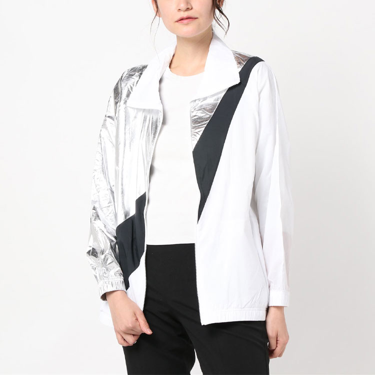 Женская куртка Nike Womens Swoosh Jacket Woven Cb Gel (бело-разноцветная) — фото 4
