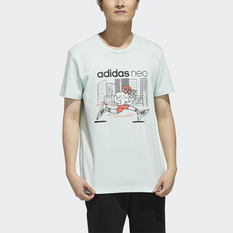 Мужская футболка adidas neo Graphic Retro (зеленая) — фото 3