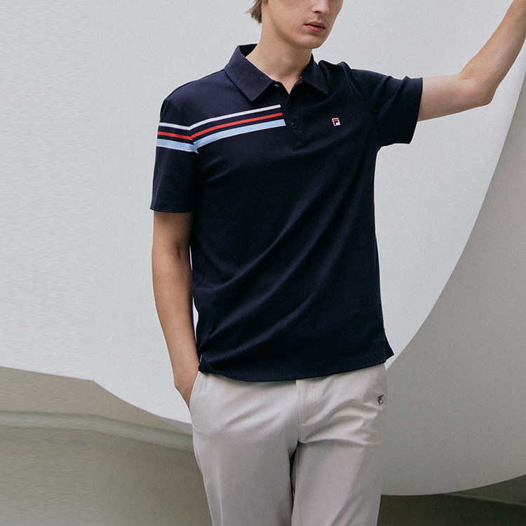 Мужская футболка поло Fila polo (синяя) — фото 7
