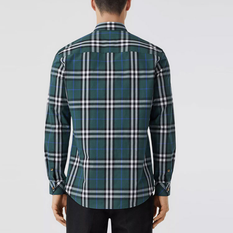 Мужская рубашка Burberry (зеленая) — фото 3