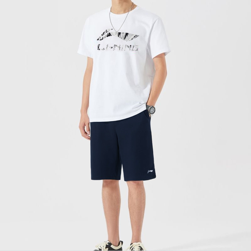 Li Ning Casual Sportswear Men’s White+Navy Blue