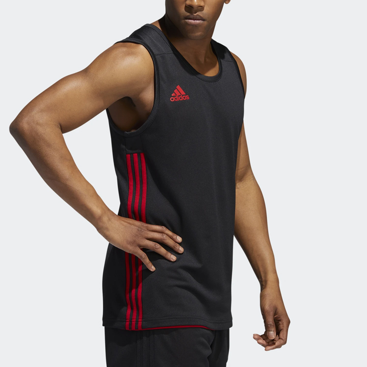 Мужская майка adidas Баскетбольная (черно-красная) — фото 6