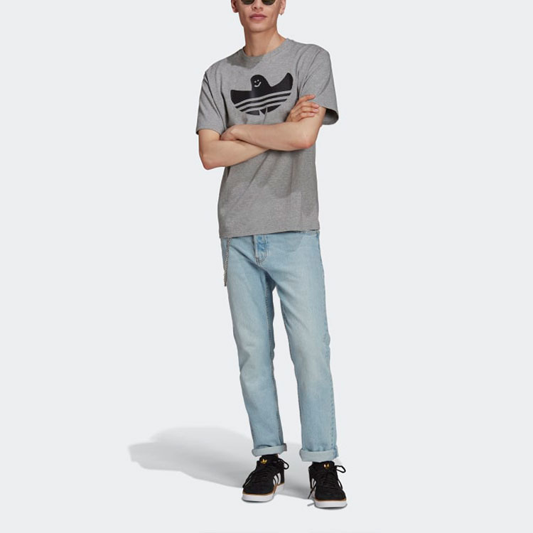 Унисекс футболка adidas originals G Shmoo Ss Tee (серый) — фото 3