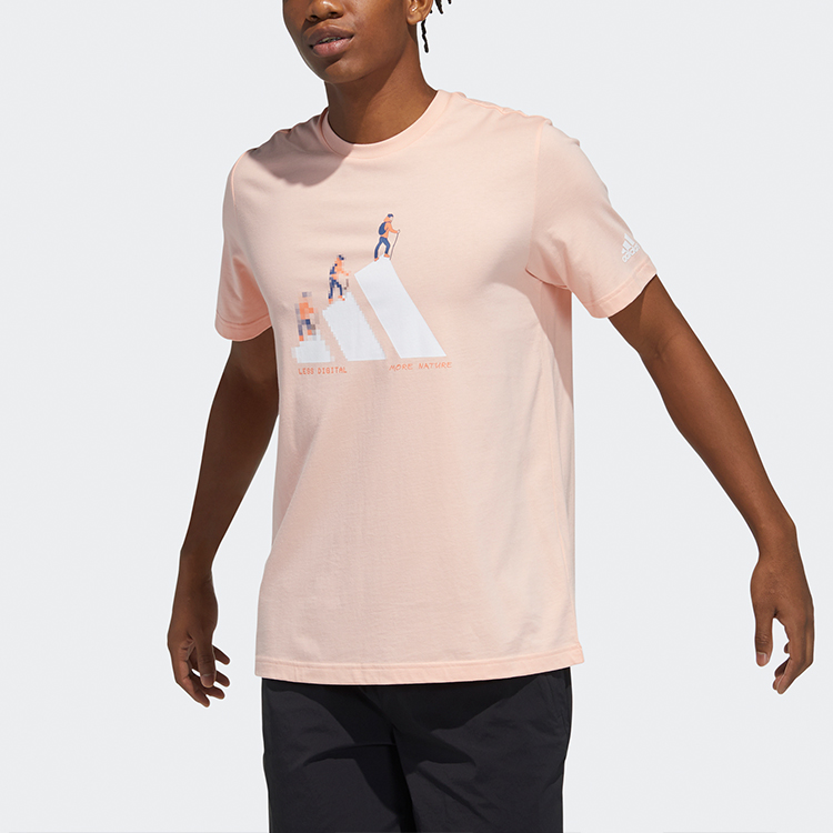 Футболка adidas T (кораллово-розовая) — фото 4