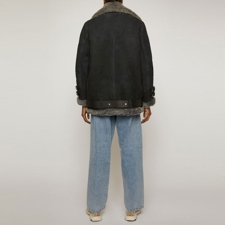 Женская куртка Acne Studios Leather Jacket (черная) — фото 4
