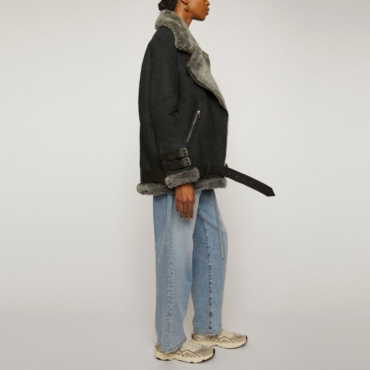 Женская куртка Acne Studios Leather Jacket (черная) — фото 5