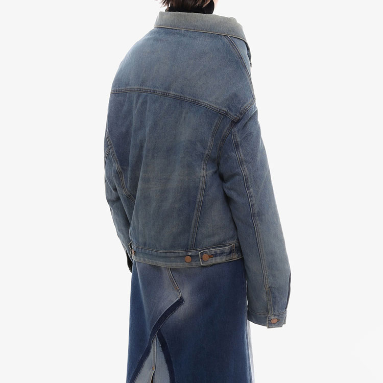 Женские куртка Balenciaga FW21 Denim Jacket (синяя) — фото 3