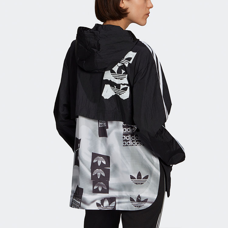 Женская куртка adidas originals Trefoil Wb Logo (черная) — фото 4